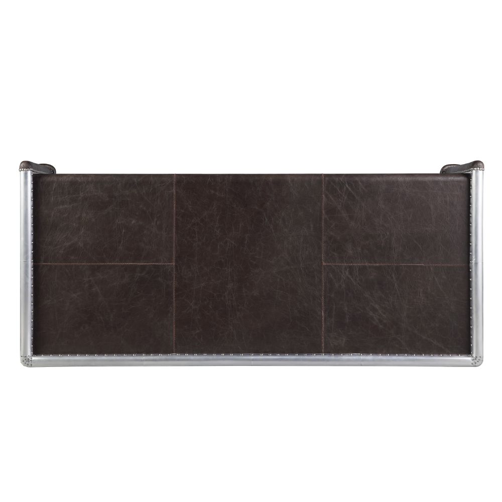 Brancaster Leather Top Aluminum Desk