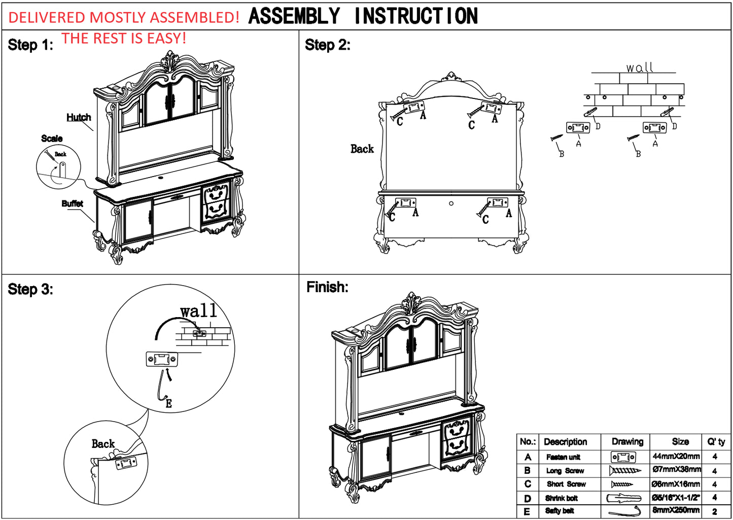 Versailles Office Desk Set - Platinum