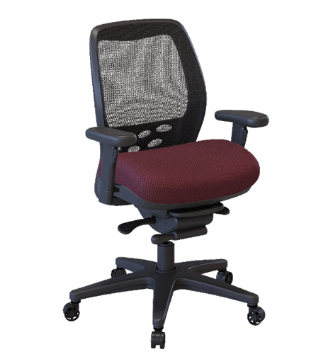 Nightingale SXO Mesh-Back Ergonomic Chair With Headrest - 6100 - Burgundy