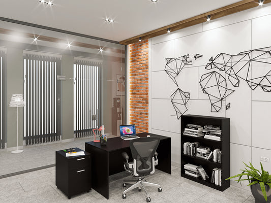 i5 Industries Rectangular Laminate Desk - Black - SKU D3060