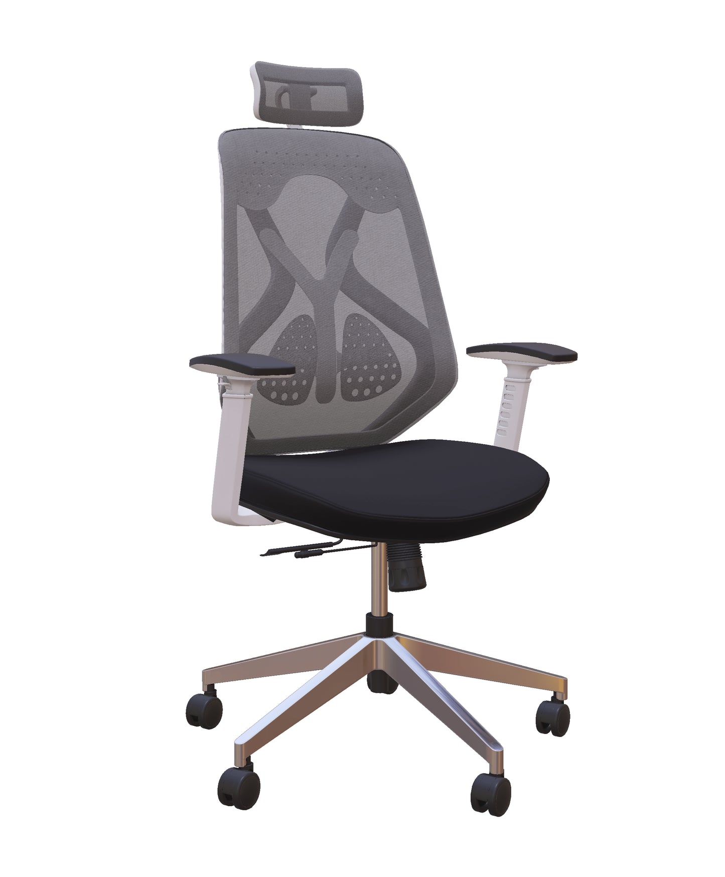 Roswell White on Grey Modern Ergonomic Office Chair