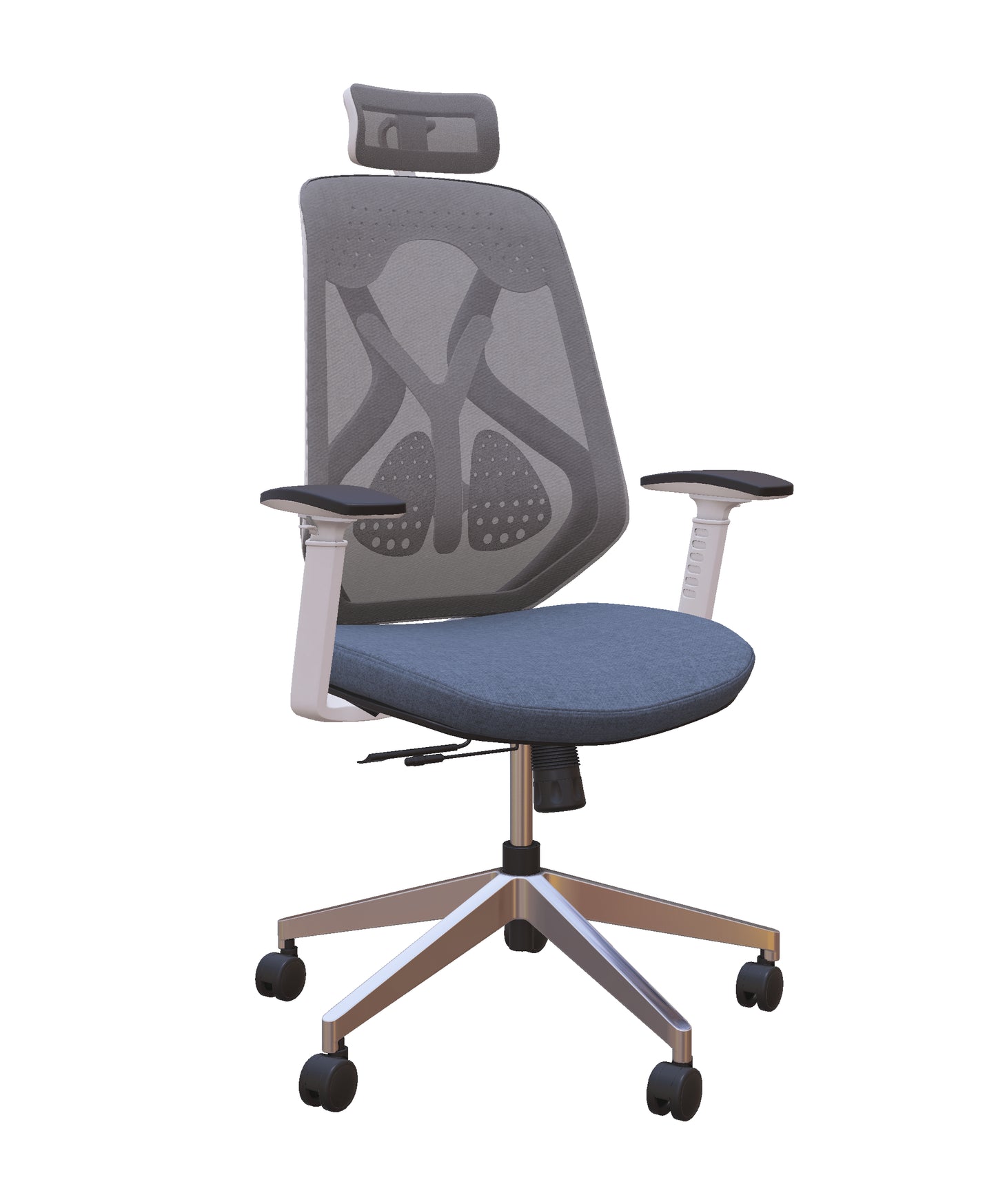 Roswell White on Grey Modern Ergonomic Office Chair