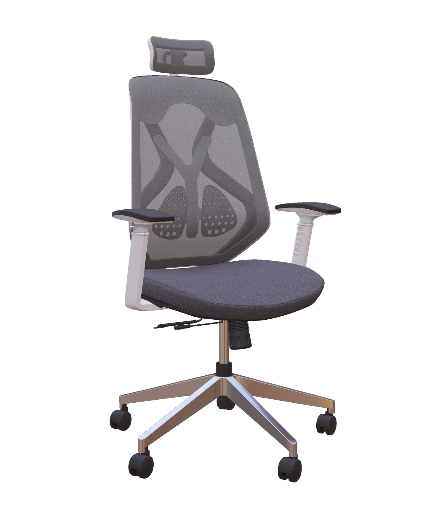 Roswell White on Grey Modern Ergonomic Office Chair
