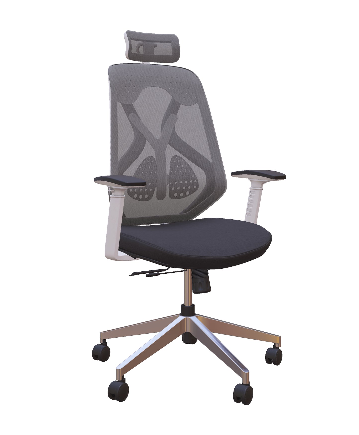 Roswell White on Grey Modern Ergonomic Office Chair