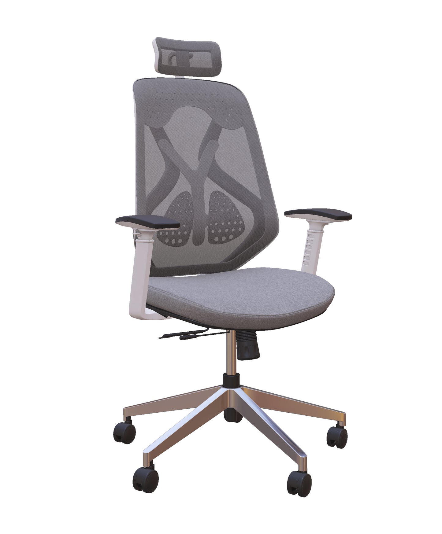 Roswell White on Grey Modern Ergonomic Office Chair