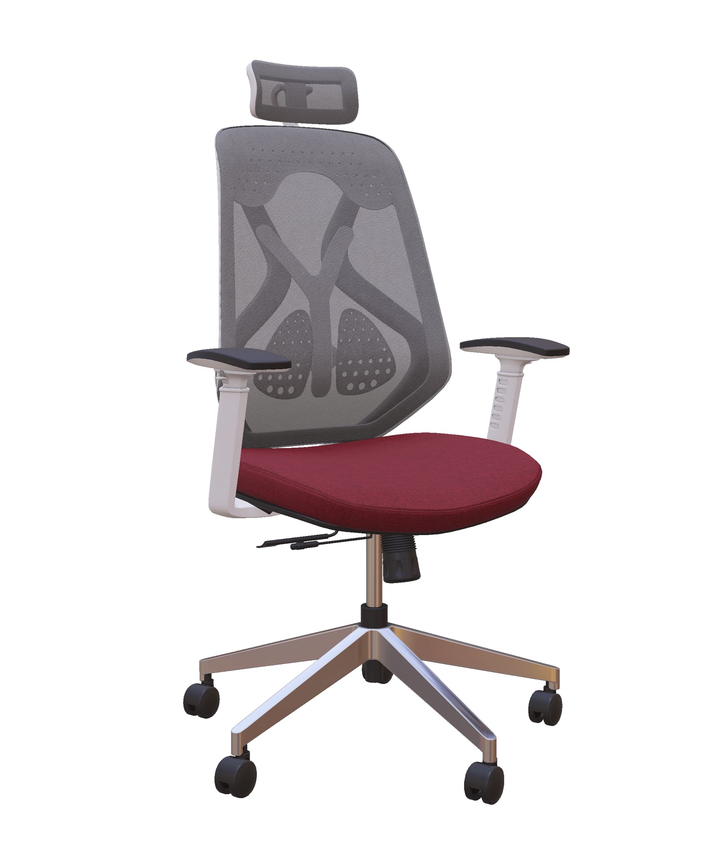 Roswell White on Grey Modern Ergonomic Office Chair