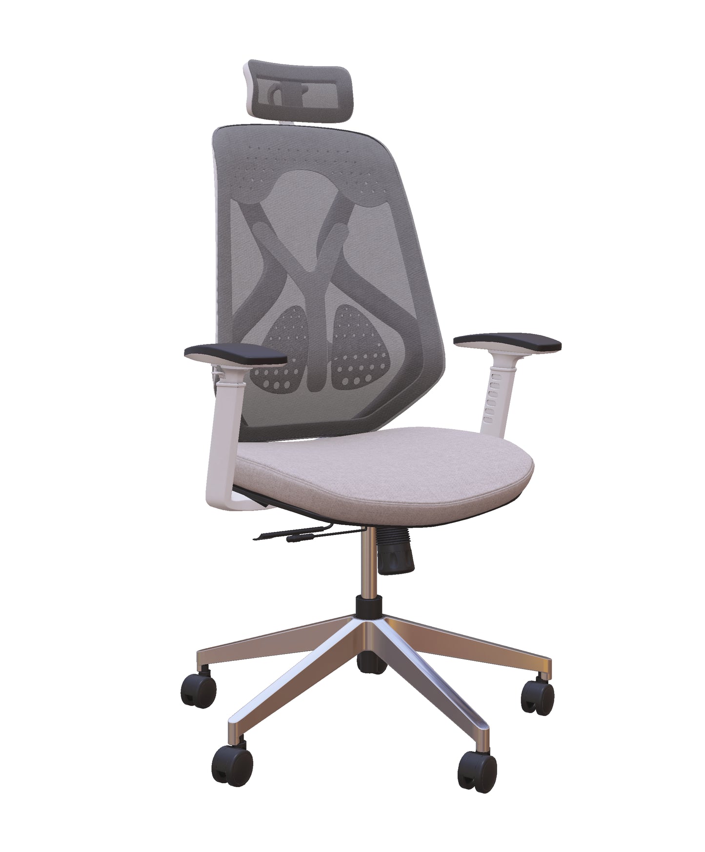 Roswell White on Grey Modern Ergonomic Office Chair