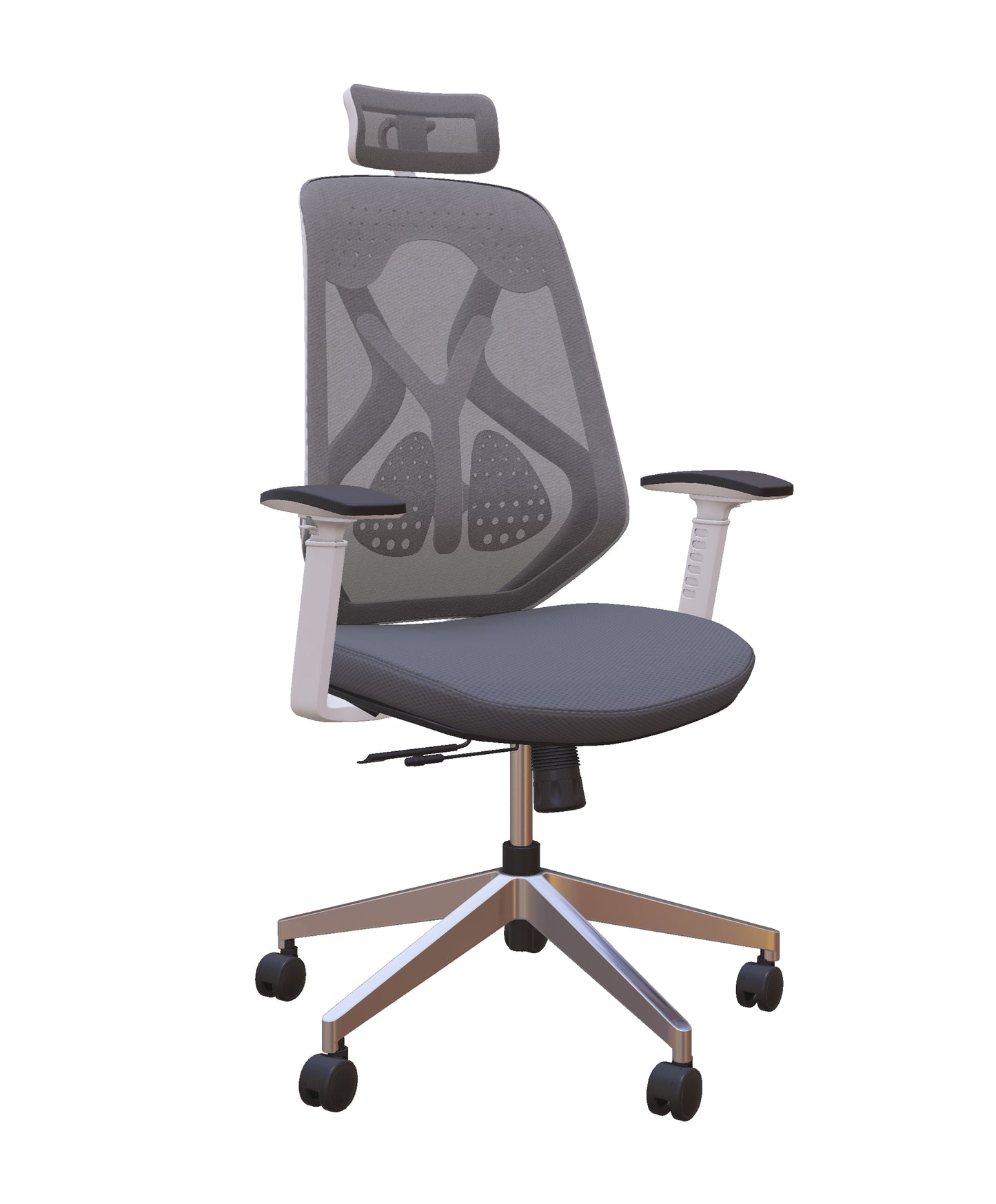 Roswell White on Grey Modern Ergonomic Office Chair