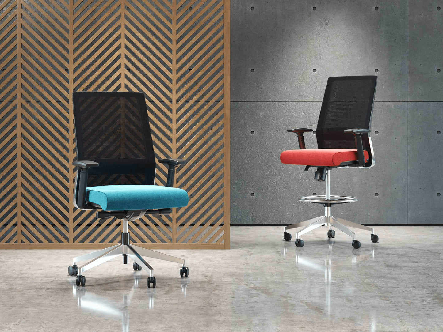 Freeride Grey Mesh-Back Office Chair