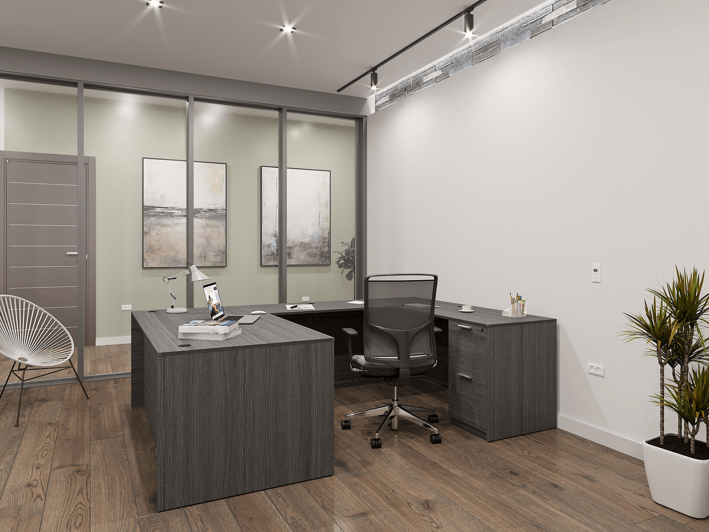 Kai U-Shaped Desk with Double Full Pedestals