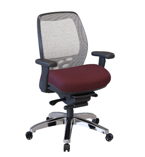 Nightingale SXO Mesh-Back Ergonomic Chair With Headrest - 6100 - Burgundy