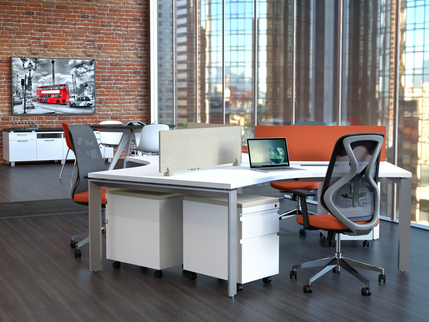 Roswell White on Grey Modern Ergonomic Office Chair