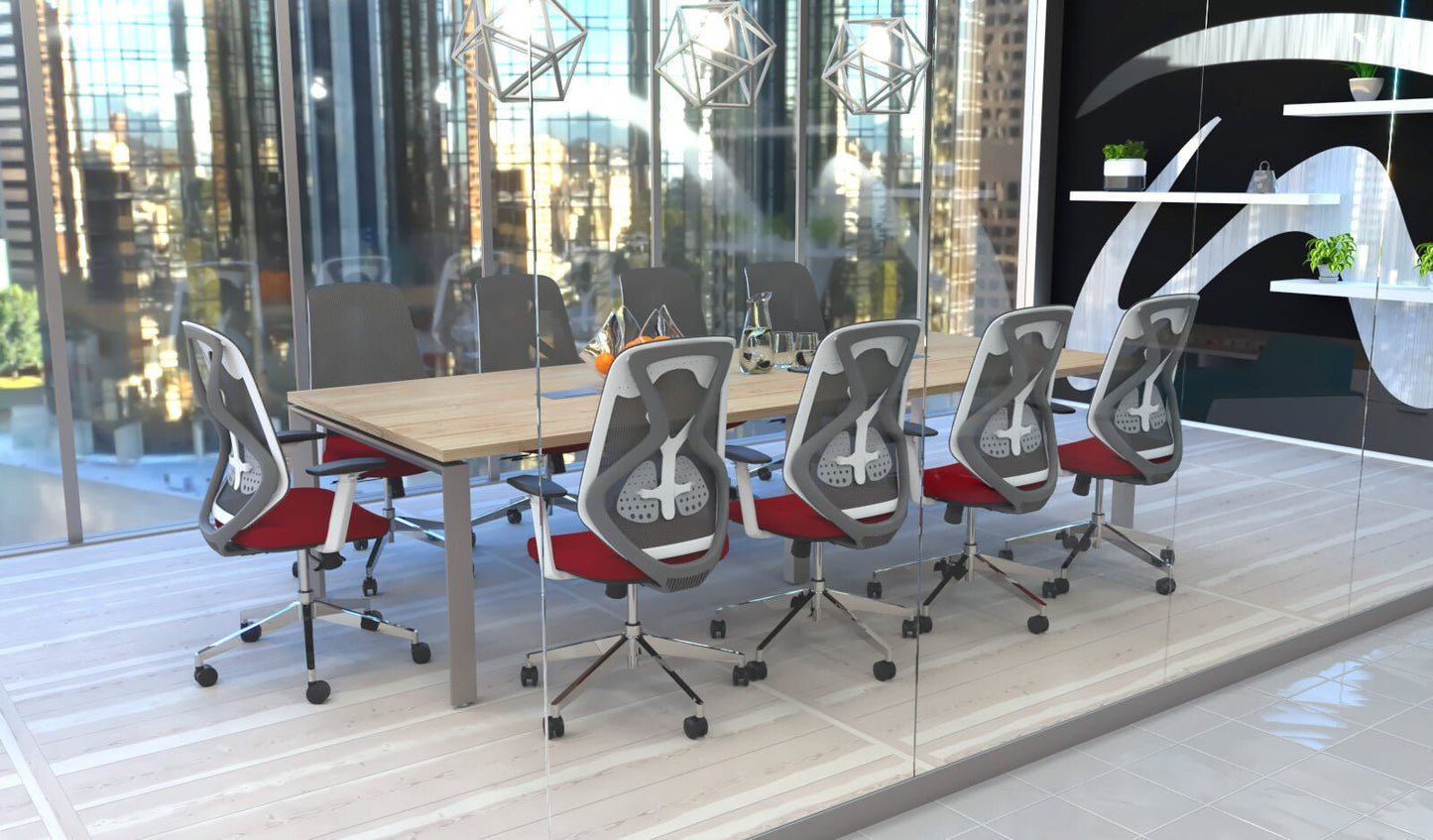 Roswell White on Grey Modern Ergonomic Office Chair