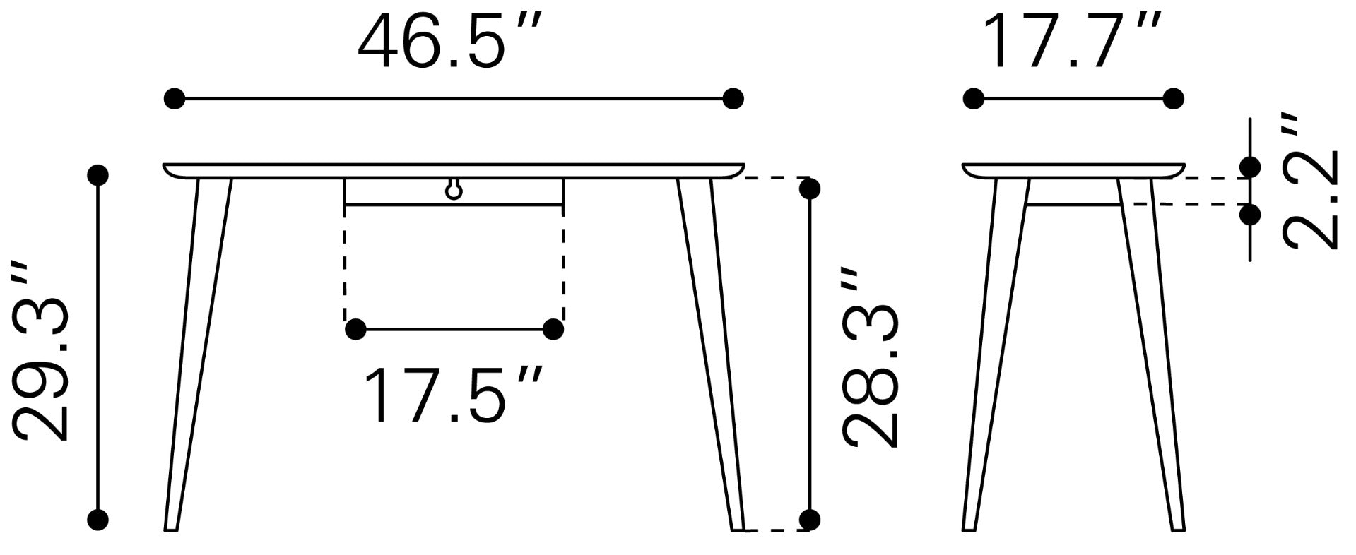 Zuo Zane Walnut Desk - SKU 100986