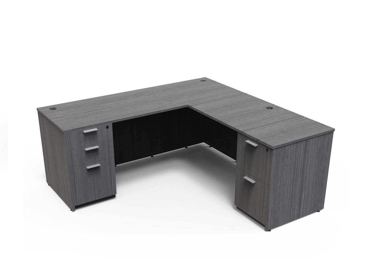 i5 Industries L-Shaped Laminate Desk - Grey - SKU D6672P-2