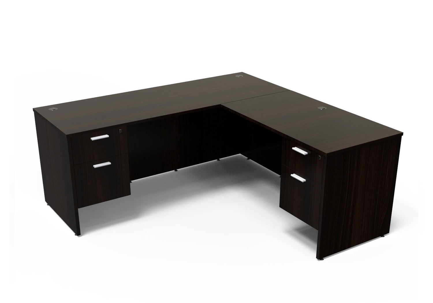 i5 Industries L-Shaped Laminate Desk - Black - SKU D6672P-1