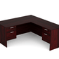 i5 Industries L-Shaped Laminate Desk - Mahogany - SKU D6672P-1