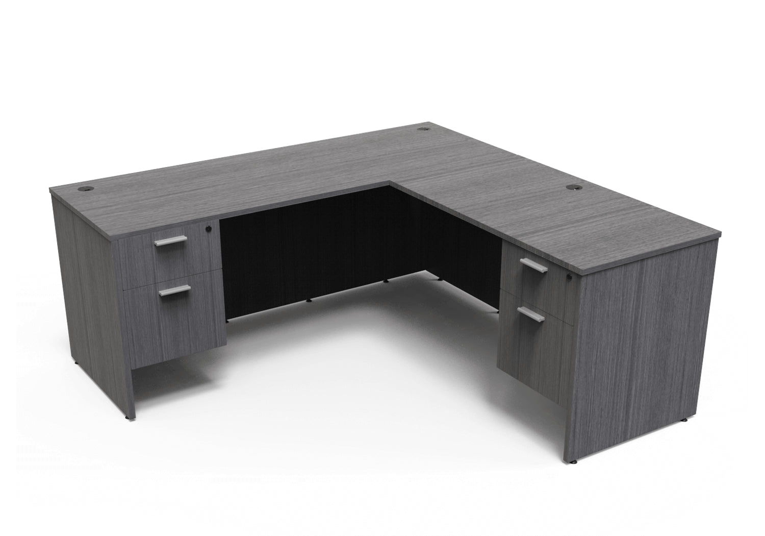 i5 Industries L-Shaped Laminate Desk - Grey - SKU D6672P-1