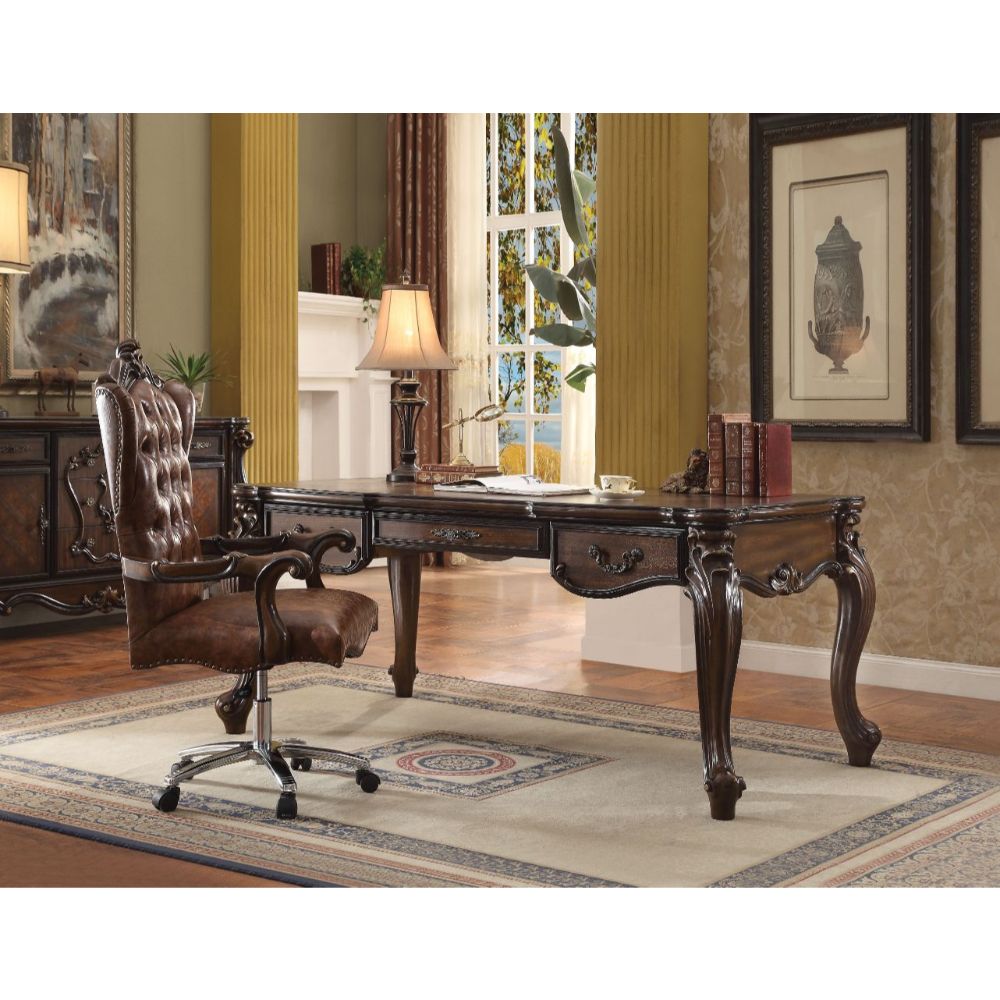 Versailles Executive Antique Desk - SKU 92280 - Cherry Oak