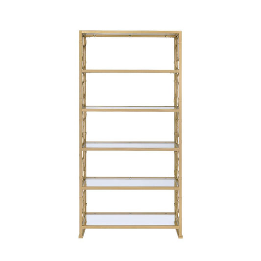 Milavera 6 Tier Glass Bookshelf