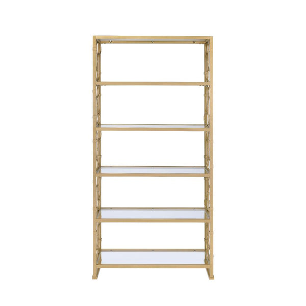 Milavera 6 Tier Glass Bookshelf