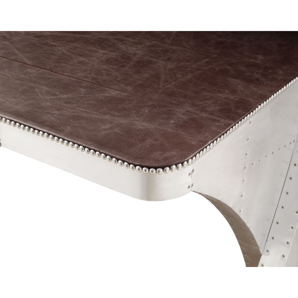 Brancaster Grain Leather & Aluminum Desk