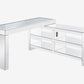 Noralie L-Shaped Glass Top Desk