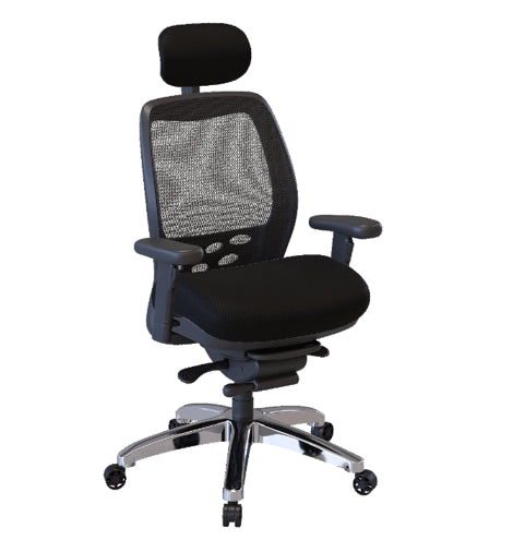 Nightingale SXO Mesh-Back Ergonomic Chair With Headrest - 6100D - Black 