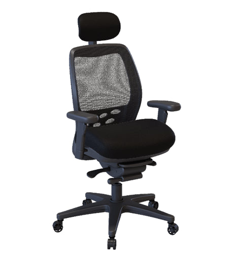 Nightingale SXO Mesh-Back Ergonomic Chair With Headrest - 6100D - Black 