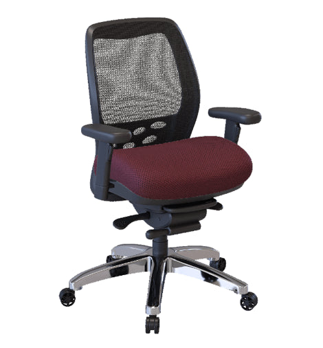 Nightingale SXO Mesh-Back Ergonomic Chair With Headrest - 6100 - Burgundy
