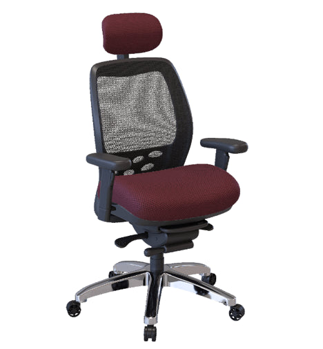Nightingale SXO Mesh-Back Ergonomic Chair With Headrest - 6100D - Burgundy