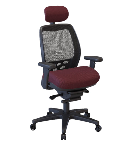 Nightingale SXO Mesh-Back Ergonomic Chair With Headrest - 6100D - Burgundy