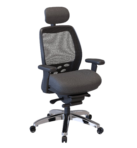 Nightingale SXO Mesh-Back Ergonomic Chair With Headrest - 6100D - Grey