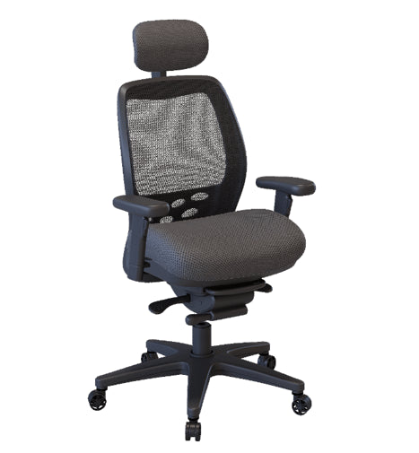 Nightingale SXO Mesh-Back Ergonomic Chair With Headrest - 6100D - Grey