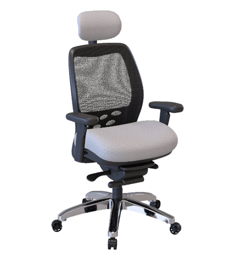 Nightingale SXO Mesh-Back Ergonomic Chair With Headrest - 6100D - White