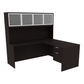 Kai L-Shaped Desk with Single Suspended Pedestal & 4 Door Hutch