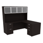 Kai L-Shaped Desk with Double Full Pedestals & 4 Door Hutch
