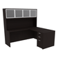 Kai L-Shaped Desk with Single Full Pedestal & 4 Door Hutch