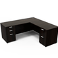 i5 Industries L-Shaped Laminate Desk - Black - SKU D6672P-2