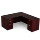 i5 Industries L-Shaped Laminate Desk - Mahogany - SKU D6672P-2