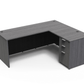 i5 Industries L-Shaped Laminate Desk - Grey - SKU D6678P-2
