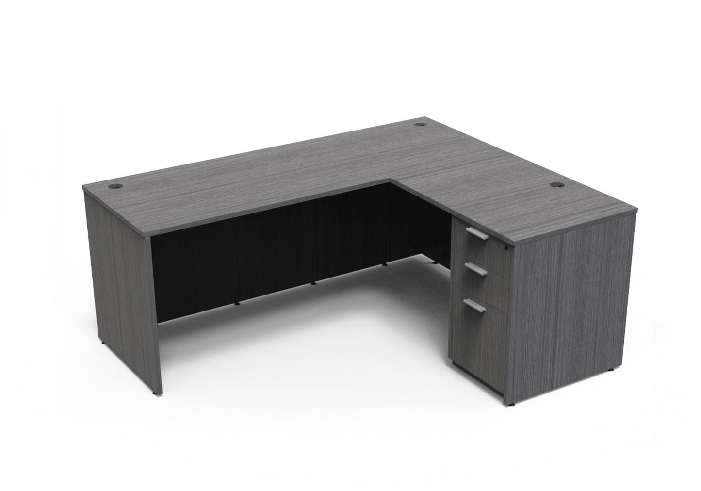 i5 Industries L-Shaped Laminate Desk - Grey - SKU D6678P-2