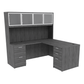 Kai L-Shaped Desk with Double Full Pedestals & 4 Door Hutch