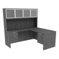 Kai L-Shaped Desk with Double Suspended Pedestals & 4 Door Hutch