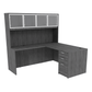 Kai L-Shaped Desk with Single Full Pedestal & 4 Door Hutch