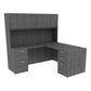 Kai L-Shaped Desk with Double Full Pedestals & 4 Door Hutch