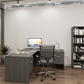 i5 Industries L-Shaped Laminate Desk - Grey - SKU D6672P-1