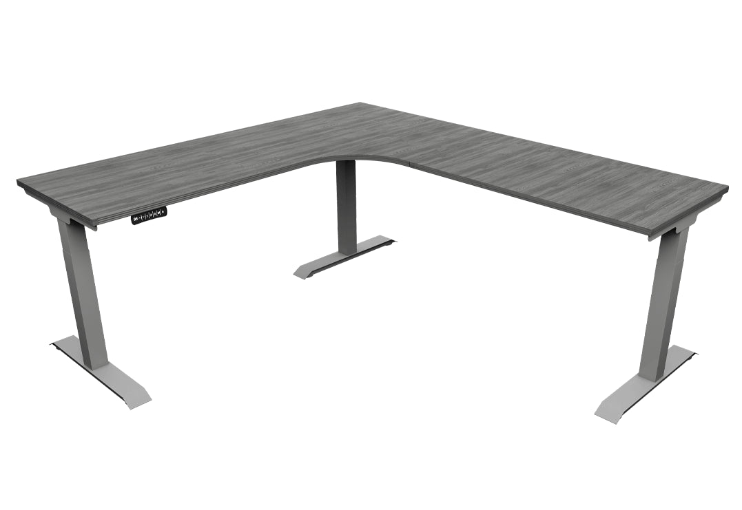 i5 Industries iRize Height Adjustable L-Shaped Desk - Grey - SKU IS6060