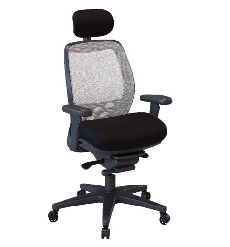 Nightingale SXO Mesh-Back Ergonomic Chair With Headrest - 6100D - Black 