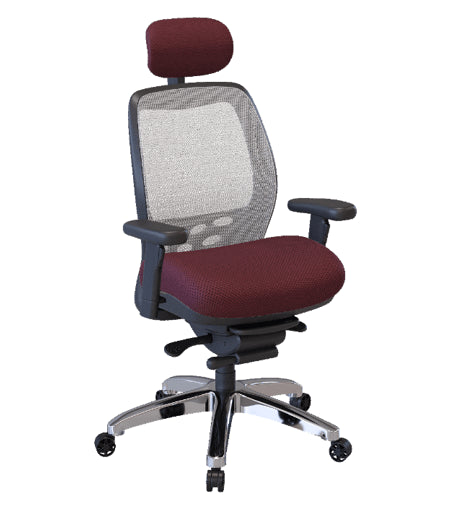 Nightingale SXO Mesh-Back Ergonomic Chair With Headrest - 6100D - Burgundy